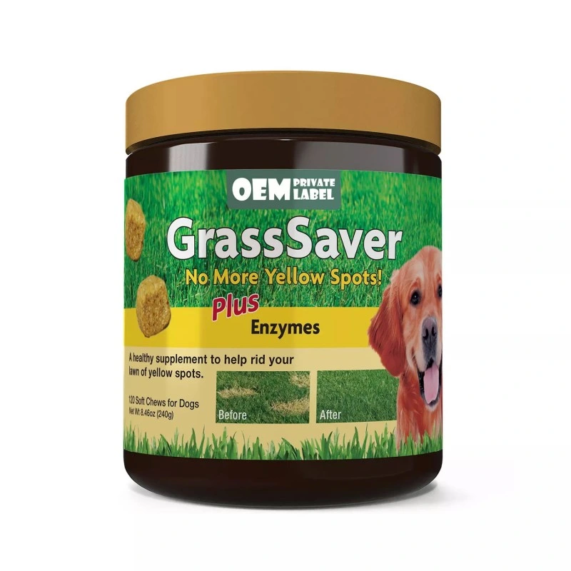 Private Label Grasssaver Dog Supplement Helps Neutralizes Urine to Eliminate Yellow Lawn Spots Dogs Nutrition